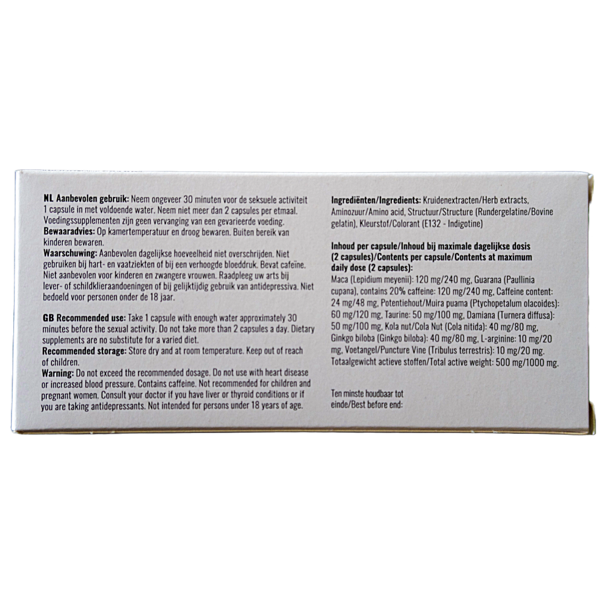 Libi Extra capsules verpakking achterkant