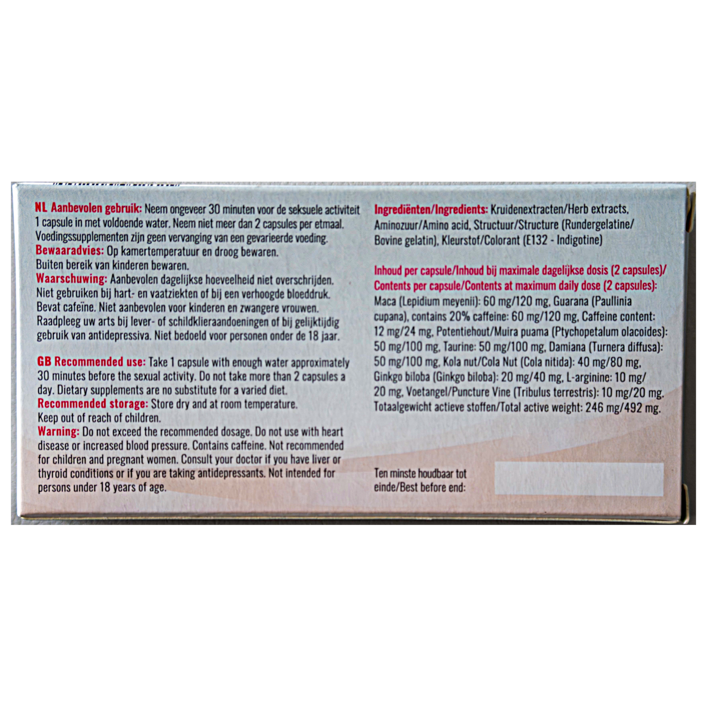 Libistrong capsules 5 stuks verpakking achterkant